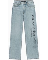 Alexander Wang - Slouch Cut Out Embroidery Logo Jeans - Lyst