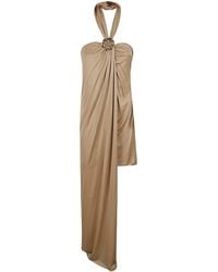 Blumarine - Halter Neck Asymmetric Short Dress - Lyst