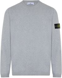 Stone Island - Crew Neck Cotton Sweater Sweatshirts - Lyst