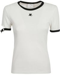 Courreges - Buckle Contrast T-Shirt - Lyst