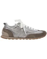 Brunello Cucinelli - Low Top Sneakers Leather And Suede - Lyst