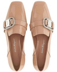 Ferragamo - Vara Patent-Leather Chain-Loafers - Lyst