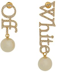 Off-White c/o Virgil Abloh - Earrings With Logo, Brass - Lyst