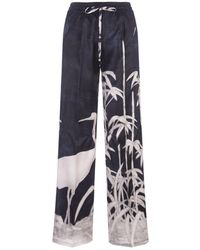 Kiton - Printed Silk Drawstring Trousers - Lyst