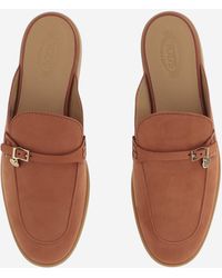 Tod's - Leather Sabots Nubuck Shoe - Lyst