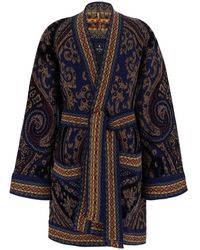 Etro - Cardigan Belted Wool Tops - Lyst