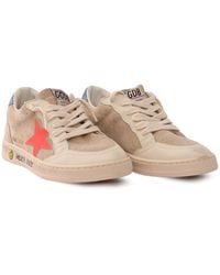 Golden Goose - Ball Star New Suede Upper With Ornamental Stiching And Spur Leather Toe Nappa Heel S Kid Sneaker - Lyst