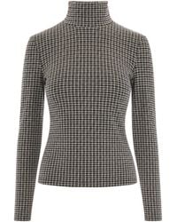 Patrizia Pepe - Houndstooth Stretch Viscose-Blend Turtleneck - Lyst