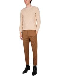 Ballantyne - Cable Stitch Crew Neck Sweater Cotton Jumpers - Lyst