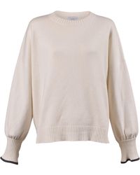 Brunello Cucinelli - Off Cashmere Crewneck Sweater - Lyst