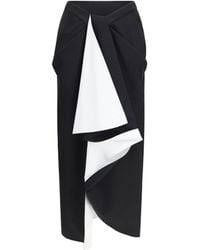 Givenchy - Draped Midi Skirt Double-Faced Wool And Mohair Merino Ovis Aries; Silk - Lyst