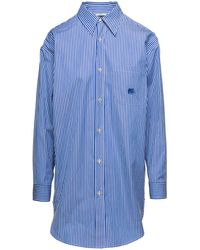 Etro - Blue Striped Shirt With Drawing Detail On The Pocket In Cotton Woman - Lyst