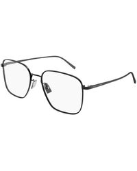 Saint Laurent - Eyeglasses Square Full Rim, Matte Frame And Clear Demo Lenses Lens Sl491004 - Lyst