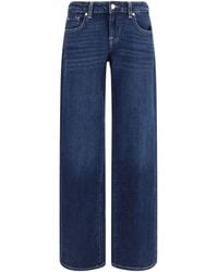 7FOR - Low Straight Jeans Cotton; Elastane - Lyst
