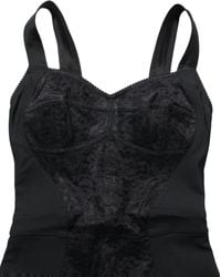 Dolce & Gabbana - Floral Lace Corset Bodycon Bodysuit Nylon Elastane Clothing - Lyst