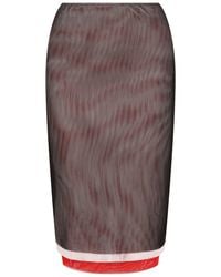 MSGM - Midi Pencil Skirt Polyester - Lyst