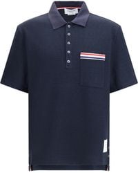 Thom Browne - Short-Sleeve Polo With Chest Pocket Shirts - Lyst