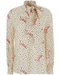 Valentino - Blouse With Front Bow — Silk Blouses - Lyst