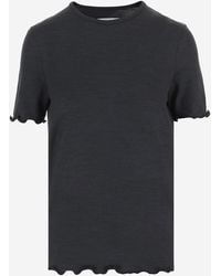 Jil Sander - T-Shirt Silk-Blend Ivory - Lyst