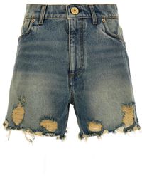 Balmain - Vintage Denim Shorts Bermuda, Short - Lyst