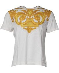 Versace - White Medusa Print Cotton Crew Neck T - Lyst