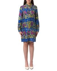 Max Mara Studio - Floral Patterned Long-sleeved Dress - Lyst