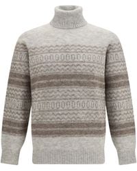 Brunello Cucinelli - Turtleneck Sweater Fair Isle - Lyst