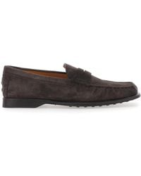 Tod's - Loafers With Pennyslot Suede Calf Leather - Lyst