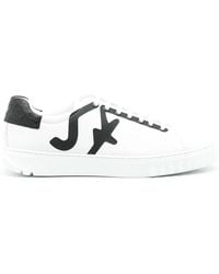 Ferragamo - Ferragamo Sf Leather Lace Up Trainers - Lyst