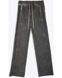 Rick Owens - Pusher Pants Dark Waxed Cotton Pants With Side Snaps - Lyst