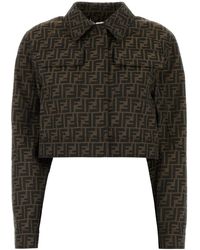 Fendi - Embroidered Polyester Blend Jacket - Lyst