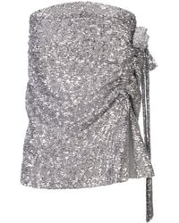 Rabanne - Top With Sequins And Draping - Lyst