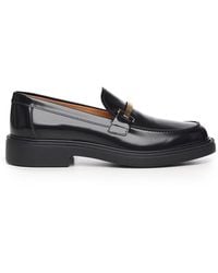 Tod's - Leather Loafer With Buckle<Br - Lyst