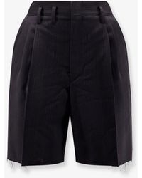 Maison Margiela - Striped Virgin Wool Shorts - Lyst