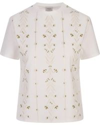 Giambattista Valli - Embroidered Ivory T-Shirt - Lyst