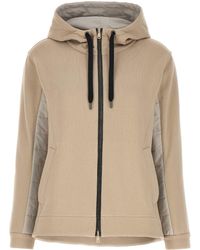 Brunello Cucinelli - Talc Cotton Zip Hoodie Clothing - Lyst
