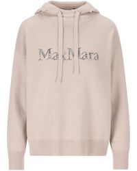 Max Mara - Logo Embellished Knitted Hoodie - Lyst