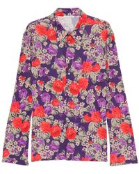 Acne Studios - Viscose Shirt With Floral Print - Lyst