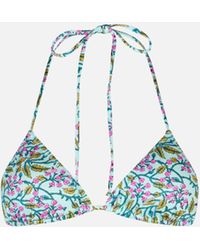 Mc2 Saint Barth - Radical Flower Triangle Top Swimsuit Leah - Lyst