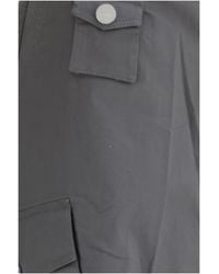 Ganni - Stretch Cotton Cargo Pants Quiet Shade - Lyst