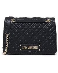 Moschino - Quilted Bag With Logo Plaque - Lyst