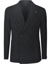 Tagliatore - Check Pattern Double-Breasted Dinner Jacket - Lyst