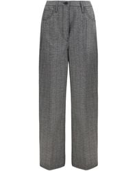 Prada - Mouliné Wool Pants Fleece Ovis Aries Trousers - Lyst