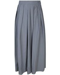 Moorer - Ryanne Light Cotton-Linen Midi Skirt - Lyst
