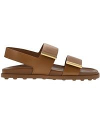 Tod's - Logo Engraved Slip-On Sandals - Lyst