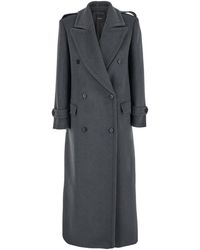 Le Plain - Double-Breasted Coat With Wide Notched Revers - Lyst