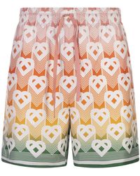 Casablancabrand - Gradient Heart Monogram Silk Shorts - Lyst