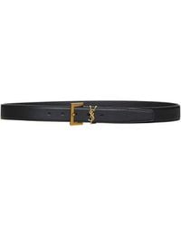 Saint Laurent - Cassandre Belt With Square Buckle - Lyst
