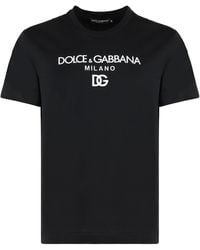 Dolce & Gabbana - Dg Embroidered T-Shirt With Lettering Logo Print - Lyst
