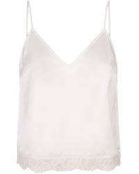 Alexander McQueen - Satin Top With Lace - Lyst
